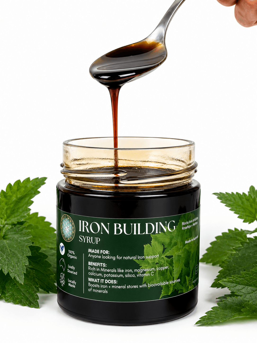 Iron Building Syrup by Pachamama Medicina, traditional mineral-rich support for energy and nourishment, Australia