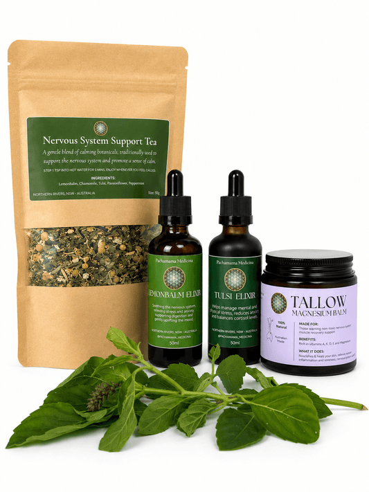 Complete herbal nervous system bundle for stress and anxiety support by Pachamama Medicina, Northern Rivers NSW