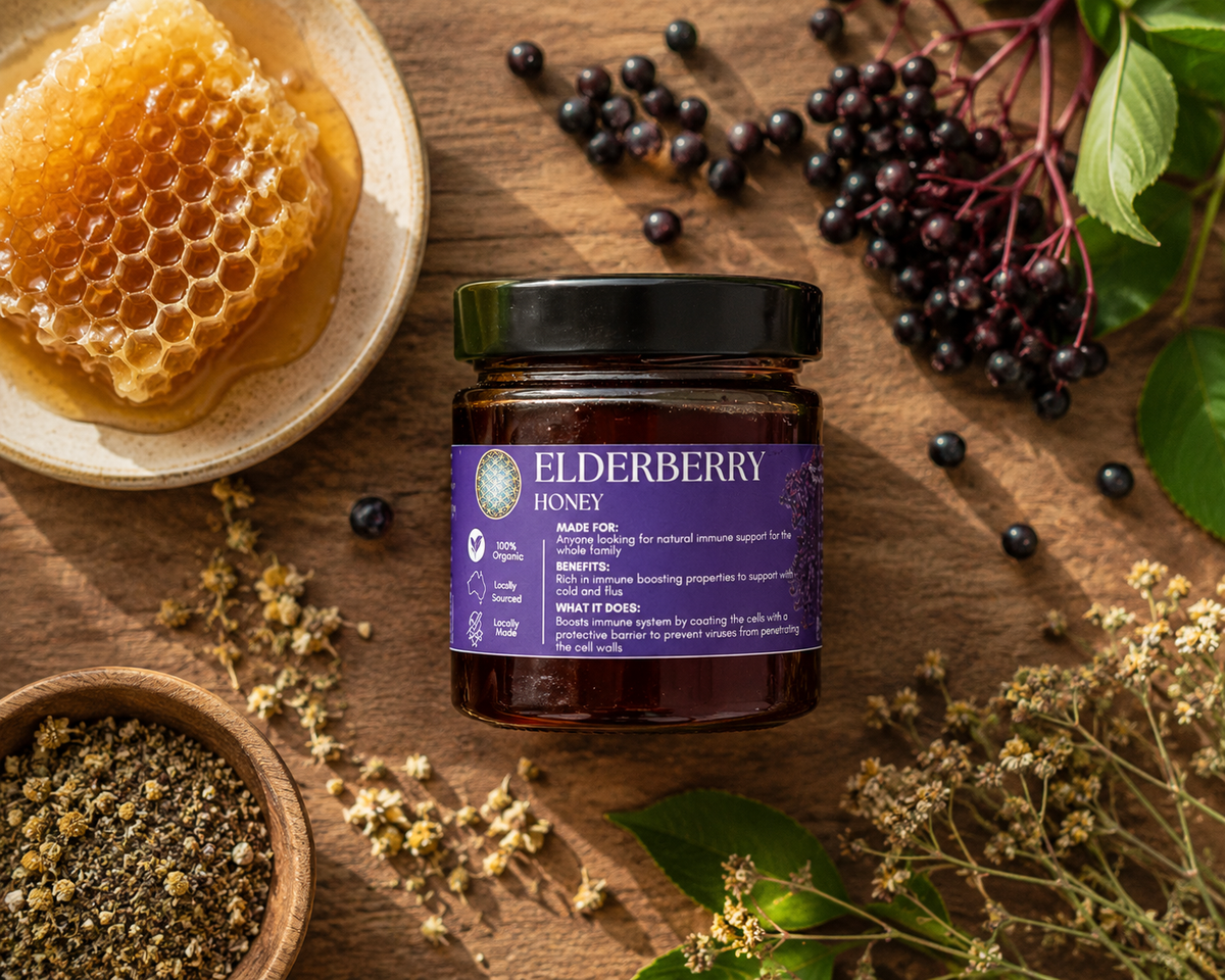 Pachamama Medicina Elderberry Honey for kids immune support Australia